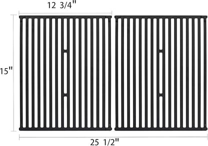 Leship 15" Grill Grates Replace for Broil King 9453-54,9453-57,9453-64,9865-54,9453-67,Broil-Mate,Sterling,Huntington Gas Grills. Heavy Duty Cast Iron Cooking Grid Grates (15" x 12 3/4")