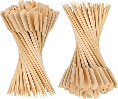 Bamboo Skewers, 200 PCS, 10 Inch, Premium Quality Craft, Paddle Design, Perfect for Cocktail Toothpicks, Kebabs, Grills, BBQ, Sandwiches, Fruits, Great Value Set