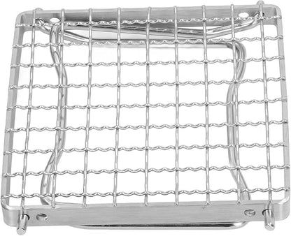 Topyond Camping Grill, Korean BBQ Grill,Portable Camp Grill Grate with Foldable Legs - 304 Stainless Steel, Ultralight Campfire Stand for Hiking, Picnic, and Outdoor Cooking