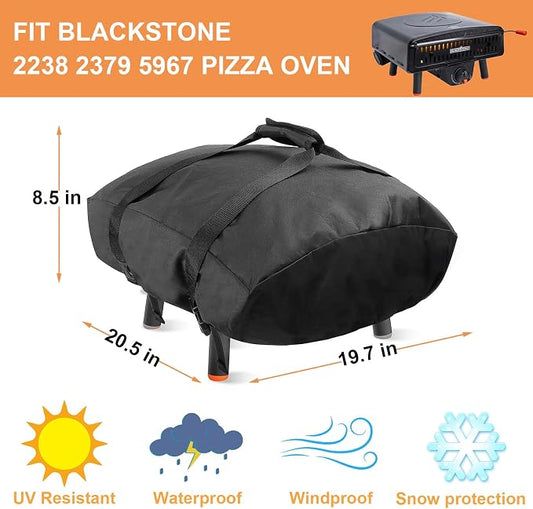 2-in-1 Cover & Carry Bag for Blackstone 2238 Leggero Pizza Oven | Fits Blackstone 2238 Leggero, 19.7"x20.5"x8.5", 600D Oxford, Waterproof, Padded Handle, Buckle Straps, Portable