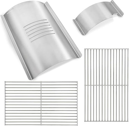 Flame Broiler Kit for Pit Boss Lexington 500 540 550 Series Cooking Grid Smoker Grill Grate Replacement Parts Pitboss Pellet Drip Tray Diffuser Heat Deflector Plate BBQ Accessories PB500NX
