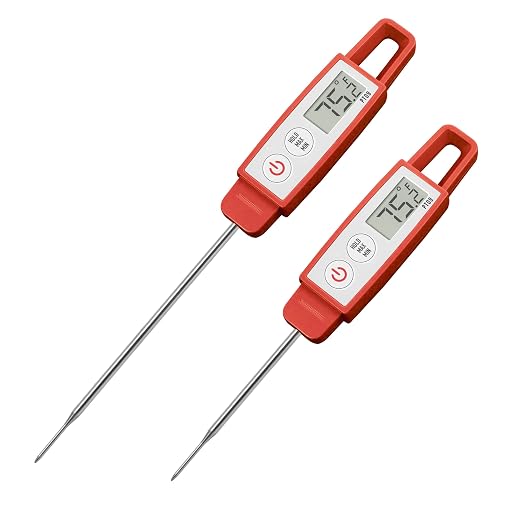 Lavatools PT09 Combo Pack Super-Quick Commercial Grade Digital Thermometer for Cooking, Meat, Candy, Candle, Liquid, Oil, 4.5" & 3" Probe, Splash Proof, °C/°F Toggle, Hold Function - Sambal