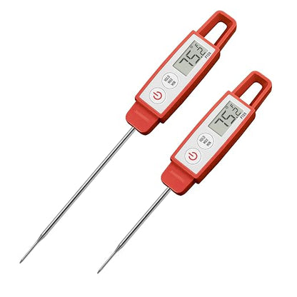 Lavatools PT09 Combo Pack Super-Quick Commercial Grade Digital Thermometer for Cooking, Meat, Candy, Candle, Liquid, Oil, 4.5" & 3" Probe, Splash Proof, °C/°F Toggle, Hold Function - Sambal