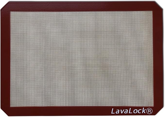 LavaLock® Grilling Mat High temp BBQ Non Stick Smoker Grill Silicon Mat FDA food contact safe Large 16" x 12" 480F