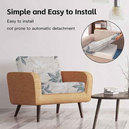 14Pcs Patio Cushion Covers, Outdoor Stretch Cushion Covers, Washable | Stretch Fit, Replacement, Washable and Reusable Furniture Protectors, Fits most patio furniture cushion covers, Cover Only
