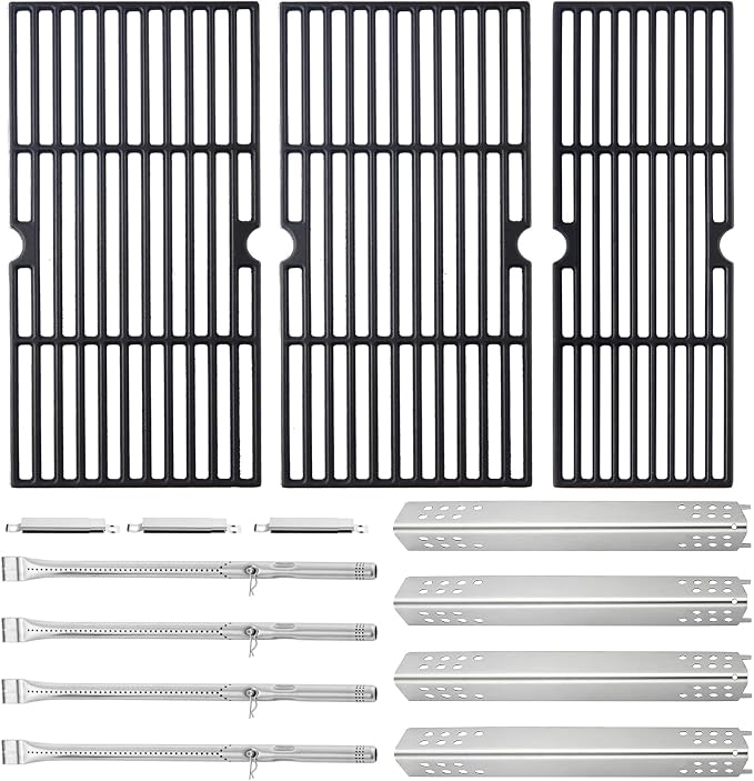 Charbrofire 463335517 463342119 Grill Replacement Parts for Charbroil Grill Grates Heat Plates Tube 4 Burner 463376017 463342118 463347418 895417 463347518 463347519 G470-5200-W1