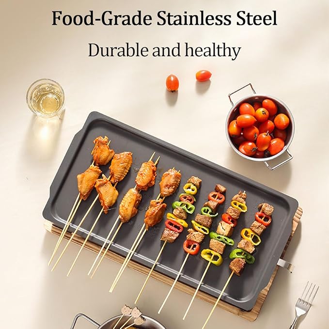 Portable Charcoal Grill with Anti-scalding Base, Camping Campfire Grill Box Non Stick, Foor Outdoor Cooking, Bonfire, Patio, Backyard (black)