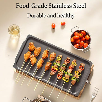 Portable Charcoal Grill with Anti-scalding Base, Camping Campfire Grill Box Non Stick, Foor Outdoor Cooking, Bonfire, Patio, Backyard (black)
