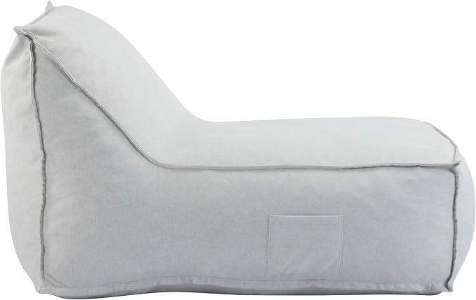 Christopher Knight Home Venny 48" L Outdoor Bean Bag Chair Set of 2, Fabric Bean Bag Chair for Adults and Kids, Indoor/Outdoor Sun Lounger, Patio Lounge Chair Set of 2, Light Gray