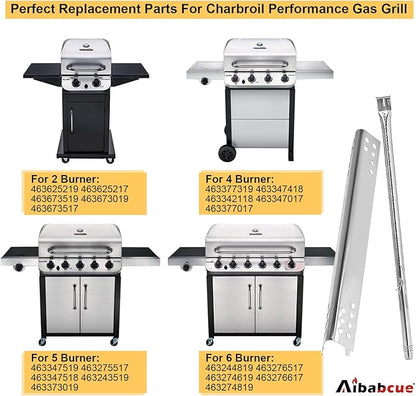 Grill Parts for Charbroil Performance 475 4 Burner 463347017 463377017 463342119 18" Grill Grates Burner Heat Plates for Char Broil 463335517 463376017 463377319 463275517 Gas Grill Replacement Parts
