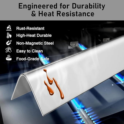 17.5" Stainless Steel Flavorizer Bars for Weber Genesis 300 Series (2011-2016, Front-Mounted Controls), Replacement for Weber 7620 7621 Fits Genesis E-310 E-320 E-330 S-310 S-320 S-330 Heat Plates
