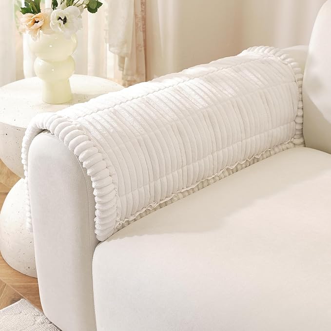 OstepDecor Couch Cover for Dogs, Washable Non Slip Sofa Cover for Pets | Soft Couch Covers for Sofa, Loveseat and Sectional, Furniture Protector Against Pet Hair & Dirt (20" x 24", White)