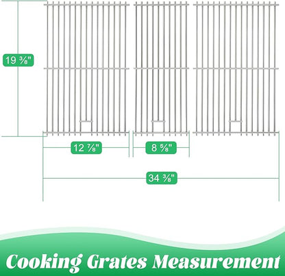 Cooking Grates for Pit Boss 1000 1100 Series Austin XL Parts Grill Grid for Traeger 34 Series Grilling Rack Wood Pellet Smoker Sportsman Replacement Stainless Steel Pitboss Accessory