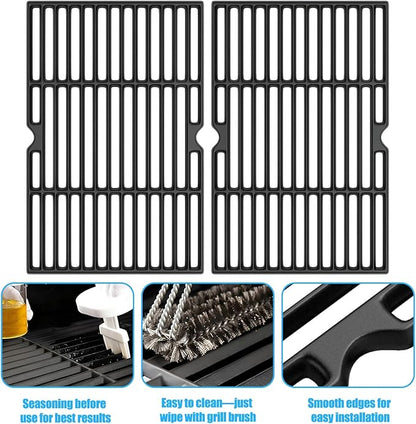 Grill Replacement Parts Kit for Kenmore 4 Burner 146.46365610 146.23678310 146.46372610 146.34611410 146.34611411 146.10017510 146.23679310 146.46366610 Cast Iron Cooking Grates and Heat Plates
