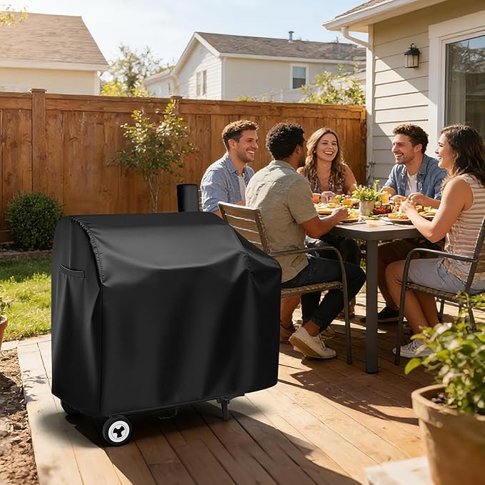 Charcoal Grills Cover for Royal-Gourme-t CC1830 30 Barrel Charcoal Grill, Waterproof Outdoor Grill Cover Royal-Gourme-t BBQ Grill Cover Barbeque Grill Cover - 44" L×27.6" W×43" H, Black