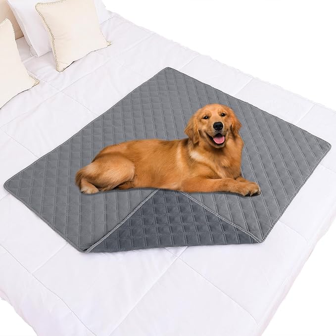 Smiry Waterproof Reversible Pet Couch Covers for Dogs | Pet Friendly, Soft Fabric, Washable Sofa Furniture Protector for Dogs Cat Kids, Checkered (40"x50", Grey/Dark Grey)