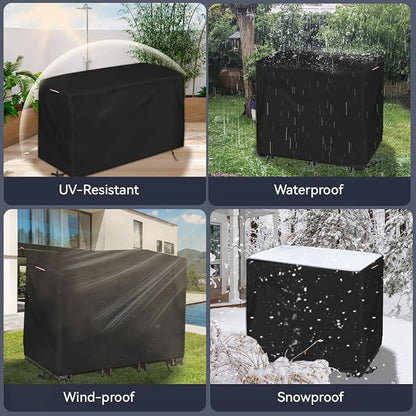 Patio Waterproof Bar Height Set Cover, 72"L x 30"W x 42"H | Outdoor Swivel Bar Set Cover for Patio Bistro Set of 3 Pieces/Outdoor High Top Table and Chairs with Handle, Drawstring