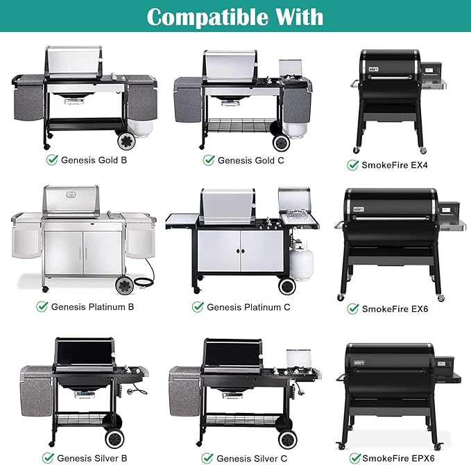 7598 Cast Iron Griddle for Weber Spirit 300 Series Grill, Reversible Grill Griddle Replacement for Weber Spirit i & ii E-310 E-310 S-310 E-315 S-315 E-320 E-330 S-310 Grills