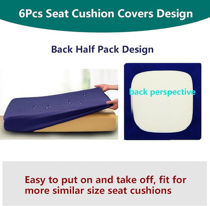 Outdoor Cushion Covers Replacement 14 Pcs, Blue | Patio Cushion Covers fit for 7Pieces 6-Seater Wicker Rattan Sectional Couch Sofa Outdoor Cushion Slipcovers Set