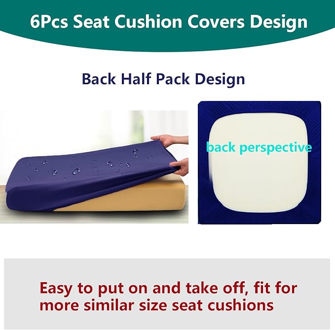Outdoor Cushion Covers Replacement 14 Pcs, Black | Patio Cushion Covers fit for 7Pieces 6-Seater Wicker Rattan Sectional Couch Sofa Outdoor Cushion Slipcovers Set