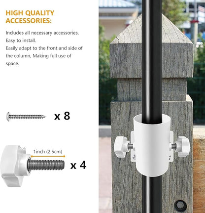 Stainless Steel Umbrella Deck Mount, Heavy Duty Patio Umbrella Holder, (Fits Umbrellas up to 2"), Patio Umbrella Base,(1 Set, White)