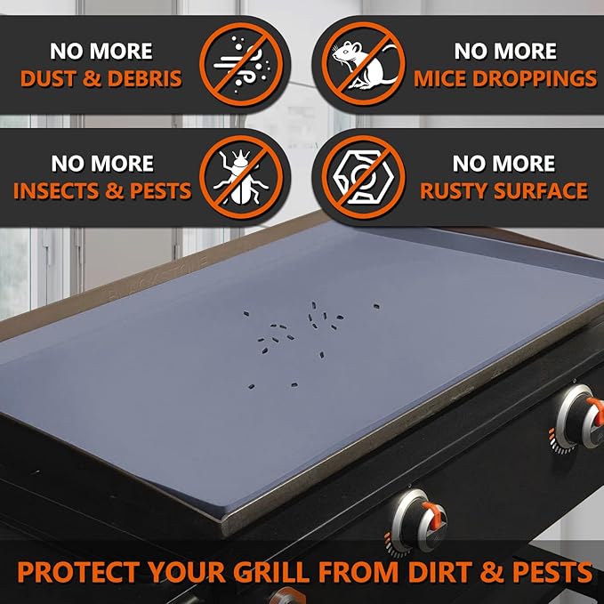 22" Silicone Griddle Mat for Blackstone 22 Inch Grill, Heavy Duty Food Grade Silicone Griddle Cover, Protect Your Grill from Dirt & Rust All Year Round (Gray)