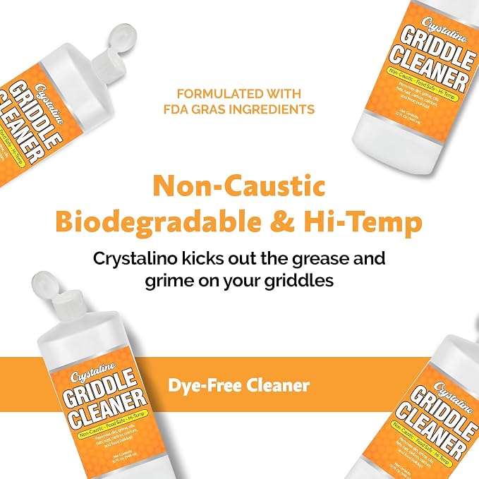 Flat Top Grill Cleaner (32 Fl Oz), Removes Grease, Rust, Fats, Carbon, and Calcium, Griddle Cleaning Kit, Use on Stainless Steel as Wolf Blackstone Griddle Cleaner for Flat Top Degreaser