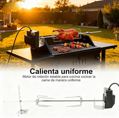 Rotisserie Grill Kit, Rostizador Para Asador Heavy Duty 304 Stainless Steel 15Kg 2.5Rpm Automatic Rotating Bbq, Rostizador Para Asador Ber For Backyard Camping Suckling Pig Chicken Sheep (Us Plug