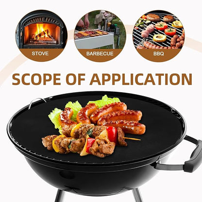 Hemoton 2-Pack Round Silicone Bbq Grill Mats 15.74In Nonstick Reusable Cooking Pads for Outdoor Gas Charcoal Electric Grills Heat Resistant Grill Mat