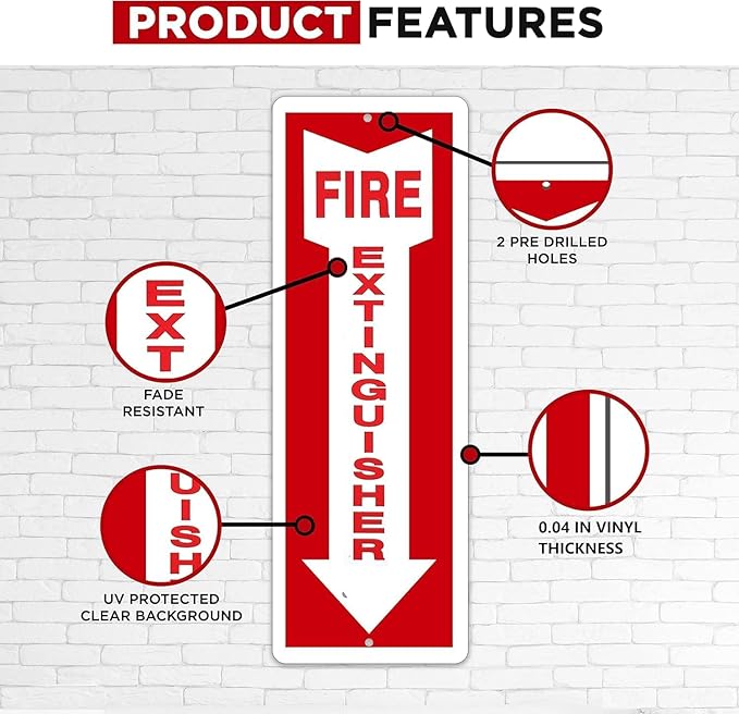 Olanzu 12 Pack Fire Extinguisher Signs – 4 x 12 Inch – 40 mil Thick Premium Plastic, Laminated for Ultimate UV, Weather, Scratch, Water & Fade Resistance, Indoor & Outdoor