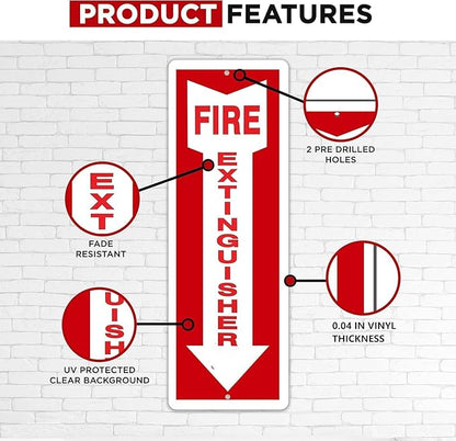 Olanzu 12 Pack Fire Extinguisher Signs – 4 x 12 Inch – 40 mil Thick Premium Plastic, Laminated for Ultimate UV, Weather, Scratch, Water & Fade Resistance, Indoor & Outdoor
