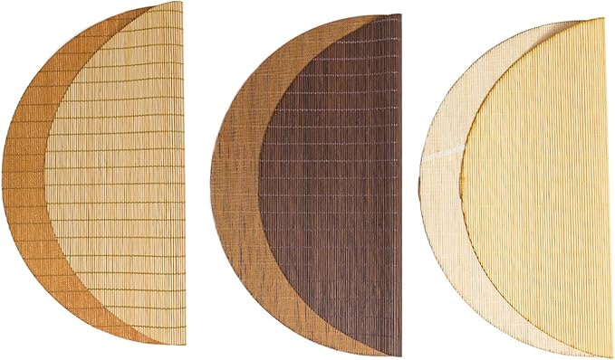 1PCS Round Dining Table Placemat Kitchen Table mat Heat-Resistant Place Mat Stain Resistant Anti-Skid Washable Bamboo Table Mat Placemat