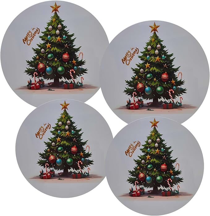 Ritadeshop Burner Covers for Electric Stove (Green Christmas Tree, Round D8/10‘’)
