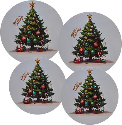 Ritadeshop Burner Covers for Electric Stove (Green Christmas Tree, Round D8/10‘’)