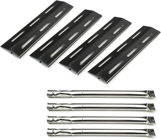 Parts Kit DG112 Burners, Heat Plates Replacement for Kenmore P01708034E, P02008010A, P02008029A gas grills, 4 Pack