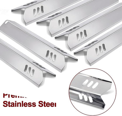 Hiorucet Grill Drip Pan Kits for Dyna Glo Grill Replacement Parts DGB610SSP, Adjustable 30''-36'' Grease Tray with Catch Pan, Heat Plate Tent Shields for Dynaglo Grill Replacement Parts 6 Burner.
