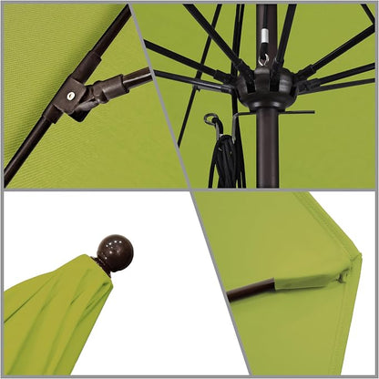 California Umbrella 11' Rd. Venture Series Contract Grade Patio Umbrella, Pulley Open, Bronze Finish, Sunbrella Macaw