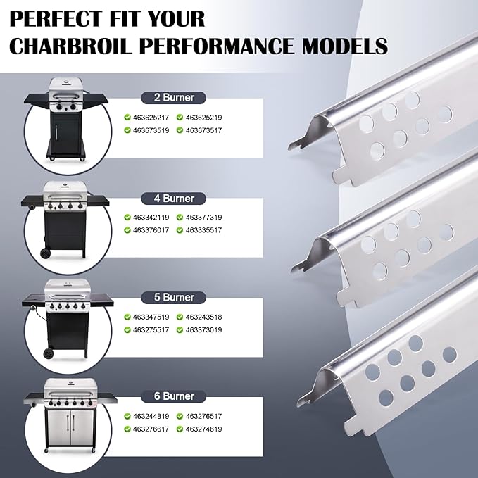 Grill Parts for Charbroil Performance 463244819, 463276517, 463238218, 463274919, 463277918, 463276617, 463274619, 463274819, 463274419 Char-broil Performance 6 Burner Gas Grill Replacement Parts.