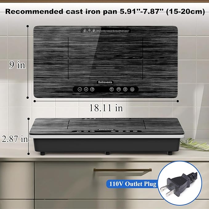 Portable Induction Cooktop 2 Burner, 1800W Double Induction Burner with Touch Control, Timer & Safety Lock, Electric Induction Stove 110V, Wood Grain Panel