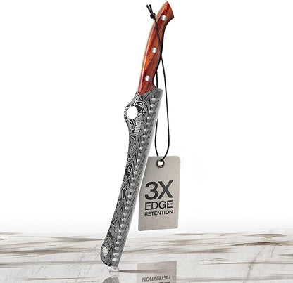 Jikko® SteelFang Edition – Japanese Brisket Knife 12" with Rosewood Handle | Premium Butcher & Carving Knife for Meat, BBQ, and Brisket Slicing – Ultra Sharp High-Carbon Stainless Steel Blade