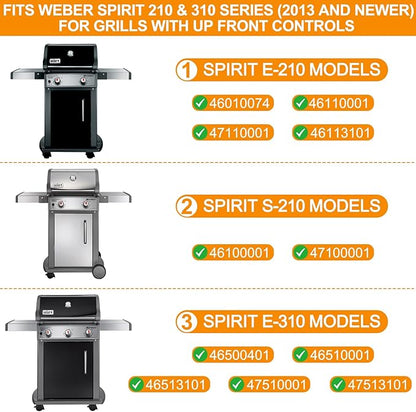 7642 Igniter Kit Replacement for Weber Ignition 69850 Weber Spirit Parts for Weber Spirit 210 & 310 SER, Spirit E210, E215, E310, E315, S210, S315 w/ Up Front Control Panels SP310, SX315 SMART Grills