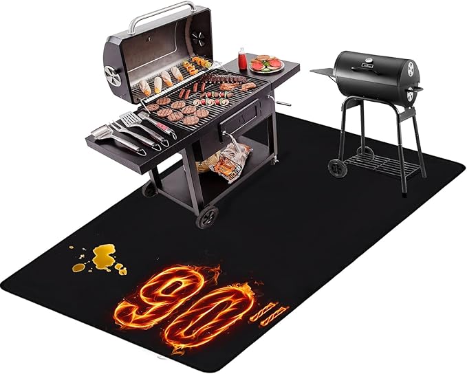 THMINS Extra Under Large Grill Mat, 90x48 Inches – Fireproof, Waterproof & Oil-Proof Deck and Patio Protector for Outdoor BBQ