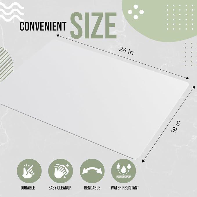 Crown Display Disposable Cutting Boards for Kitchen XL 50 Count White Cutting Board 18 Inch X 24 Inch Flexible Cutting Boards For Kitchen ~ Patent Pending ~ Recyclable Disposable Cutting Board Sheets