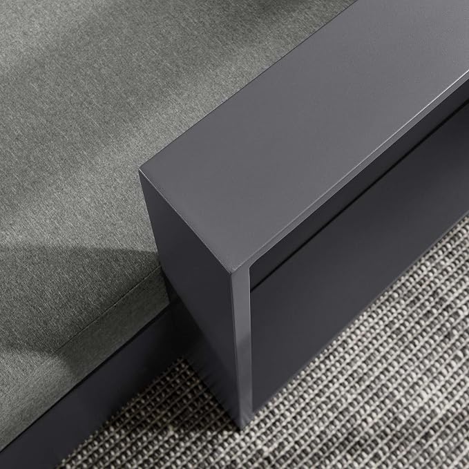 Modway Tahoe Powder-Coated Aluminum Outdoor Chaise Lounge in Gray Charcoal with Weather-Resistant Cushions, Modular Right-Facing Patio Lounger for Pool Furniture or Sectional Sofa Set