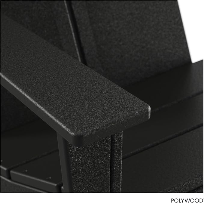 POLYWOOD Contemporary Modern Oversized Adirondack Chair in Black