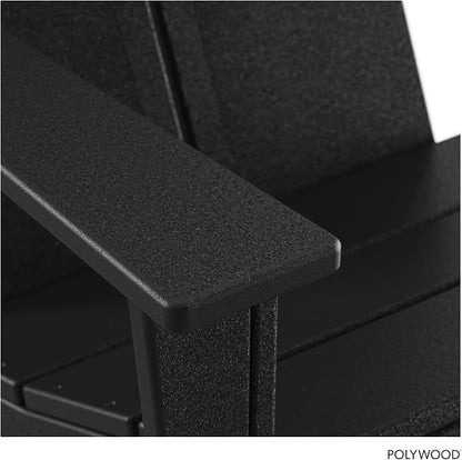 POLYWOOD Contemporary Modern Oversized Adirondack Chair in Black