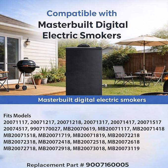 Replacement Parts Wood Chip Loader 9007160005 for Masterbuilt Digital Electric Smokers, 2" Diameter Version, Upgraded Wide Comfort Grip Handle, for 20071117 20071217 20071218 and More