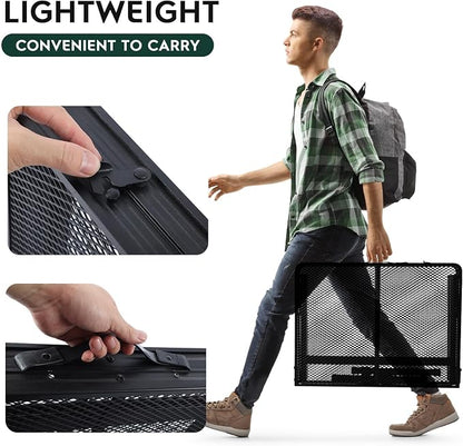 WildFinder Folding Grill Table, 3x2 FT Portable Camping Table, Foldable | 3 Adjustable Height Max 27.5" Grill Tables for Outside with Mesh Bag, Outdoor table for Camping, Picnic, BBQ, Beach, Patio