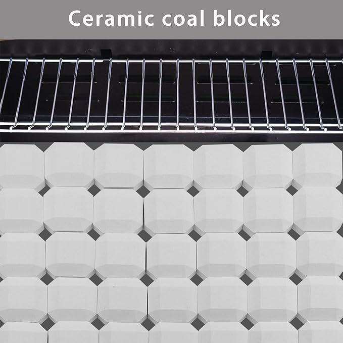 Ceramic Briquettes Replacement for L27 L30 L36 L42 L54 CS30 LBQ36 and Other Gas Grill Models, Grill Briquettes Replacement for Lava Rocks, 2" x 2" x 0.8" Each, 100-Piece