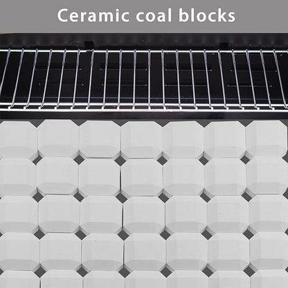 Ceramic Briquettes Replacement for L27 L30 L36 L42 L54 CS30 LBQ36 and Other Gas Grill Models, Grill Briquettes Replacement for Lava Rocks, 2" x 2" x 0.8" Each, 100-Piece